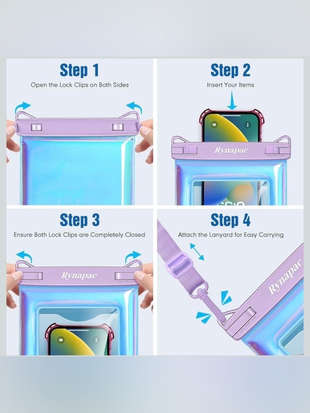 Waterproof Phone Pouch Floating, IPX8 Underwater Cell Phone Holder with Lanyard - Picture 9 of 15